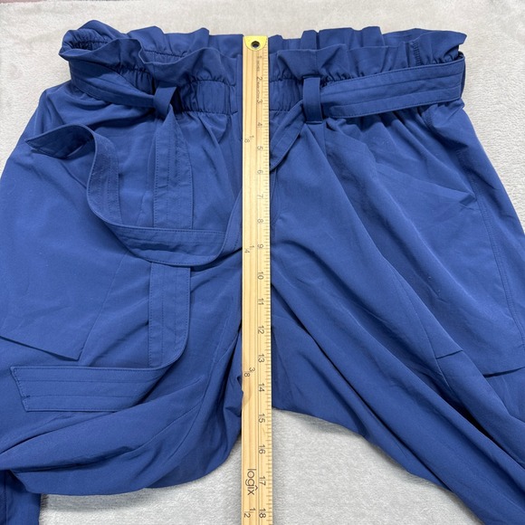 Athleta Pants Women's 12 Tall Skyline Featherweight Blue Paperbag Waist Cargo‎ - Picture 12 of 14